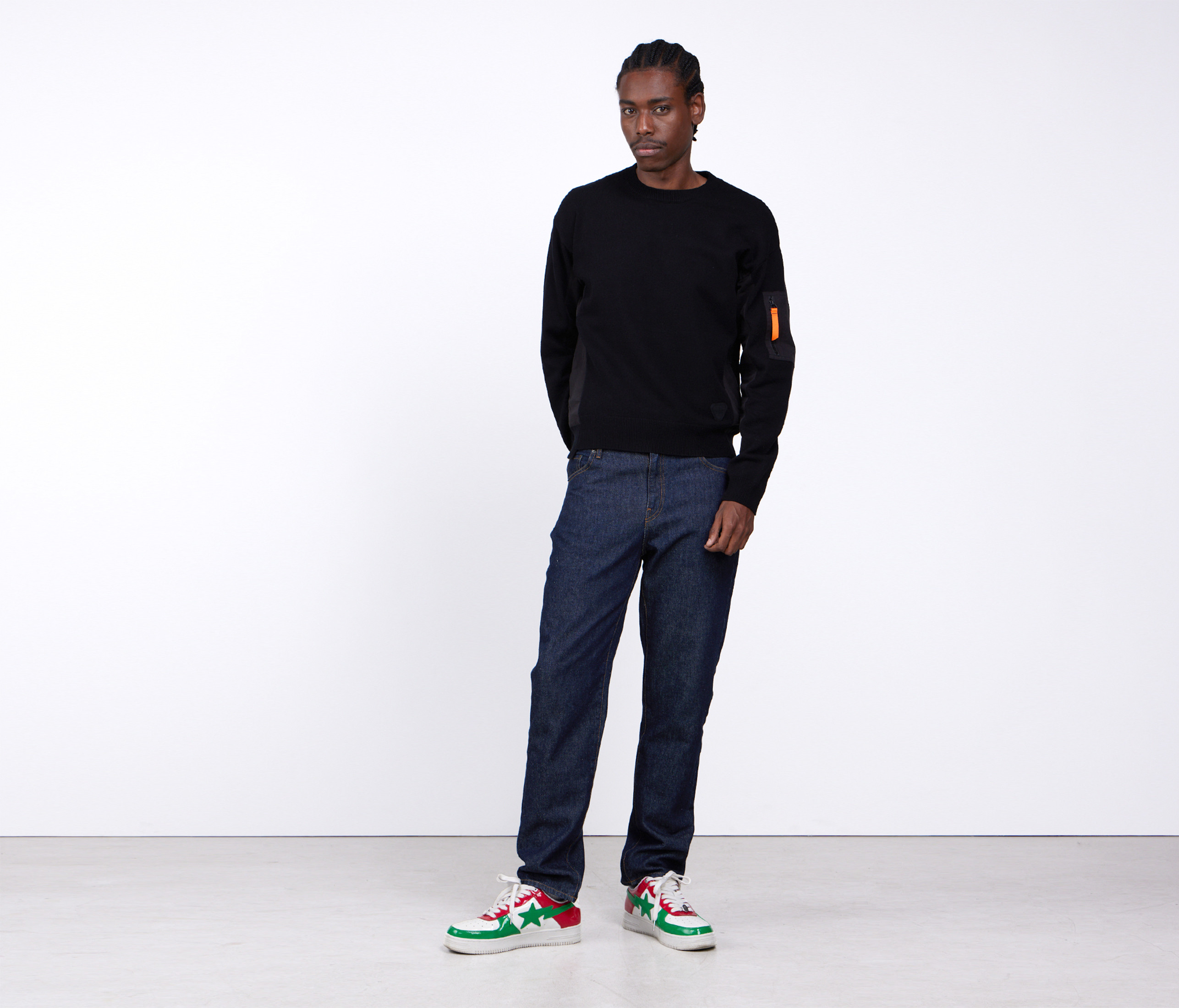 Bi-material bomber sweater...