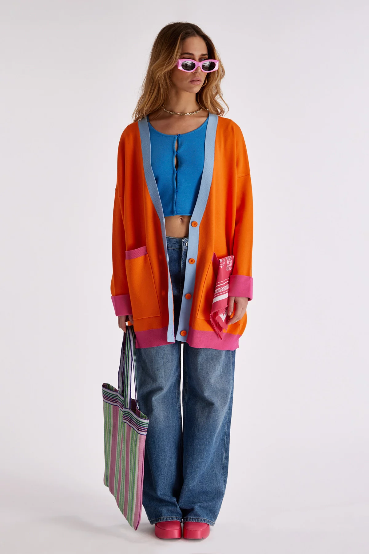 Irina two-tone knitted jacket