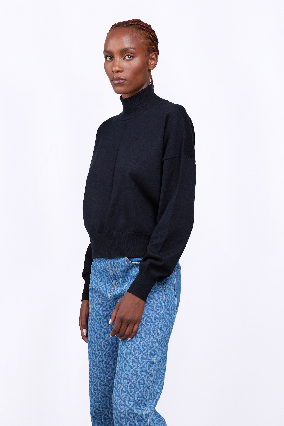 Pull en maille court col...