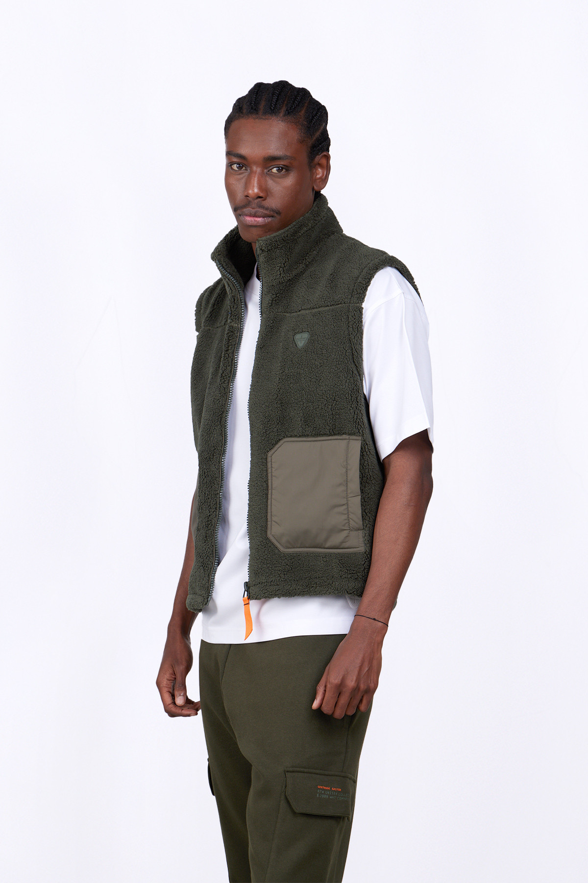 Bi-material sleeveless...