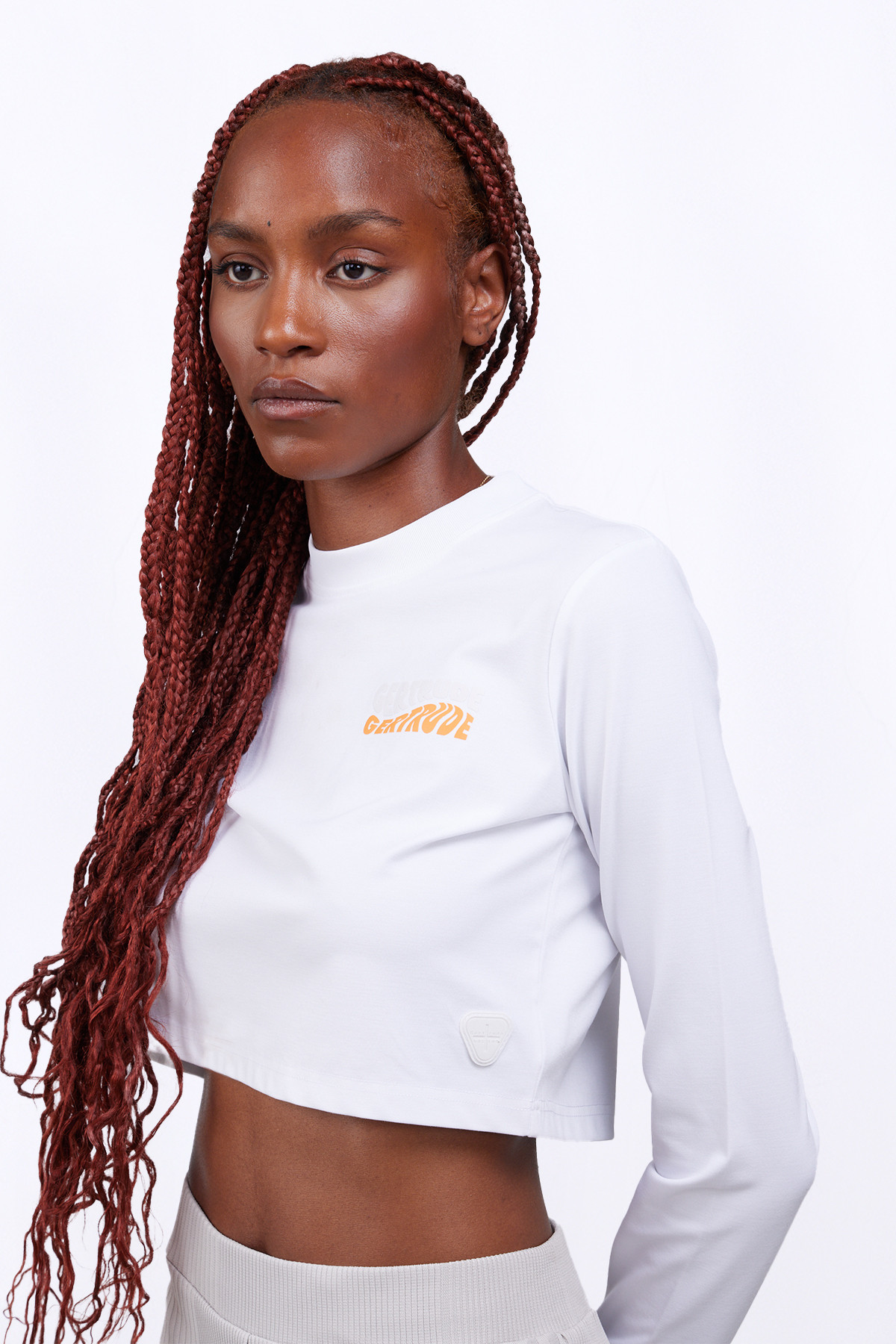 Round neck cropped t-shirt...