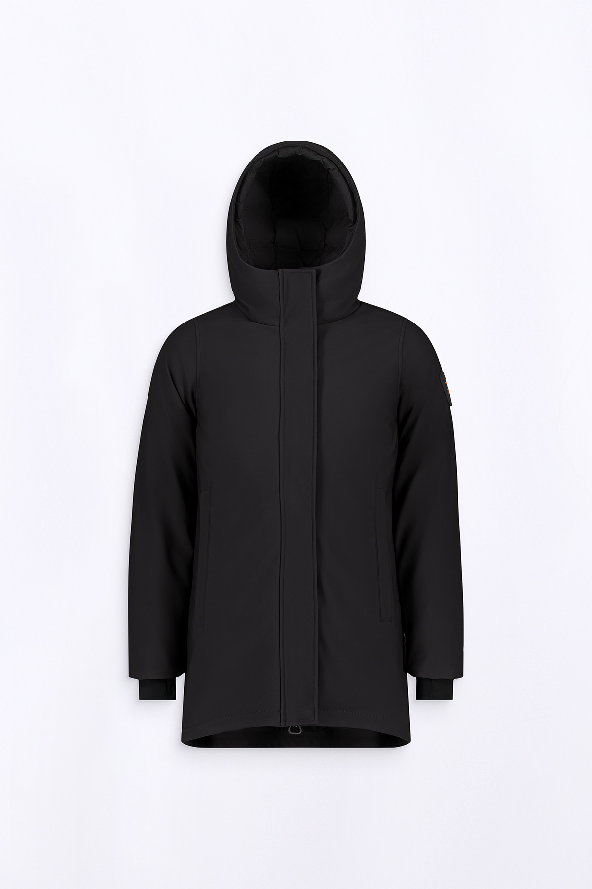 Chistina Black neoprene parka