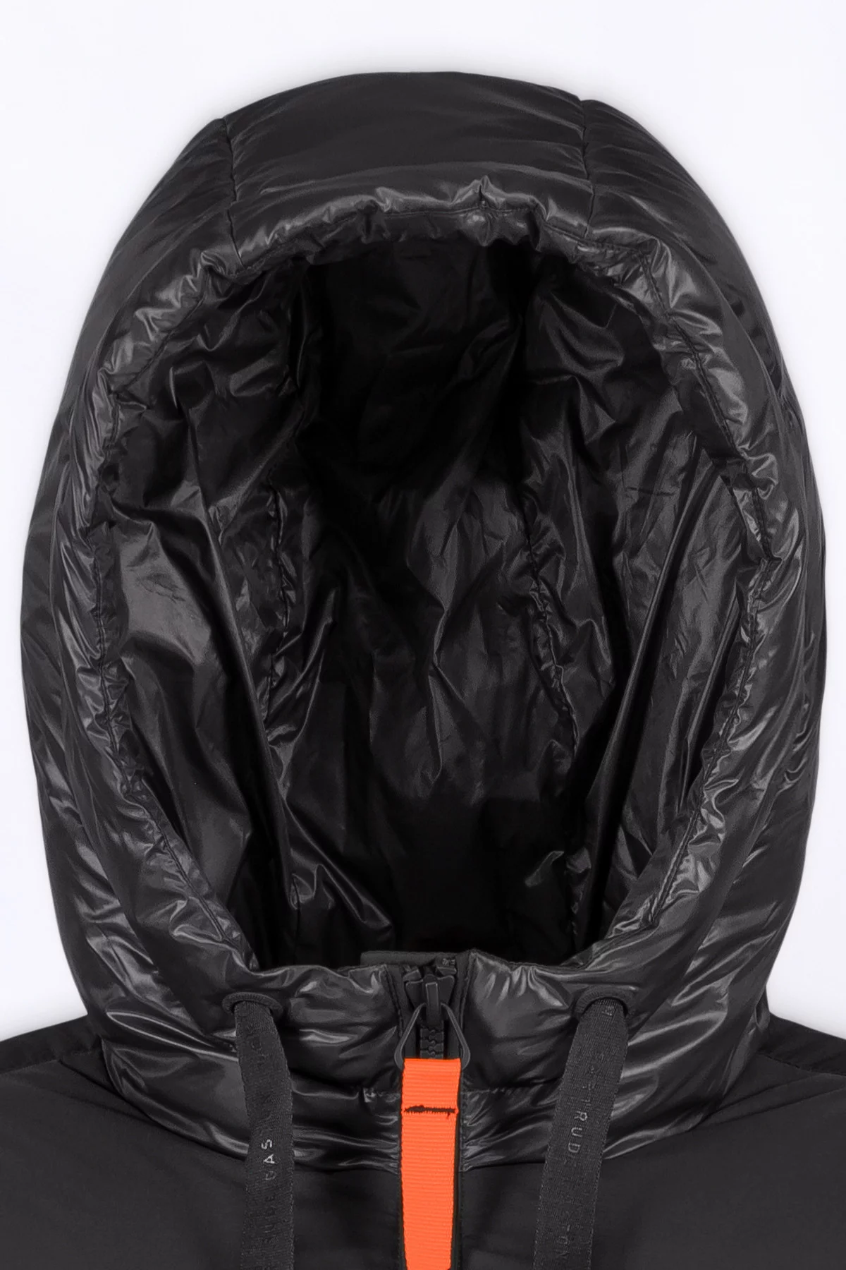 Leslie Black Textured Trapeze Puffer Jacket