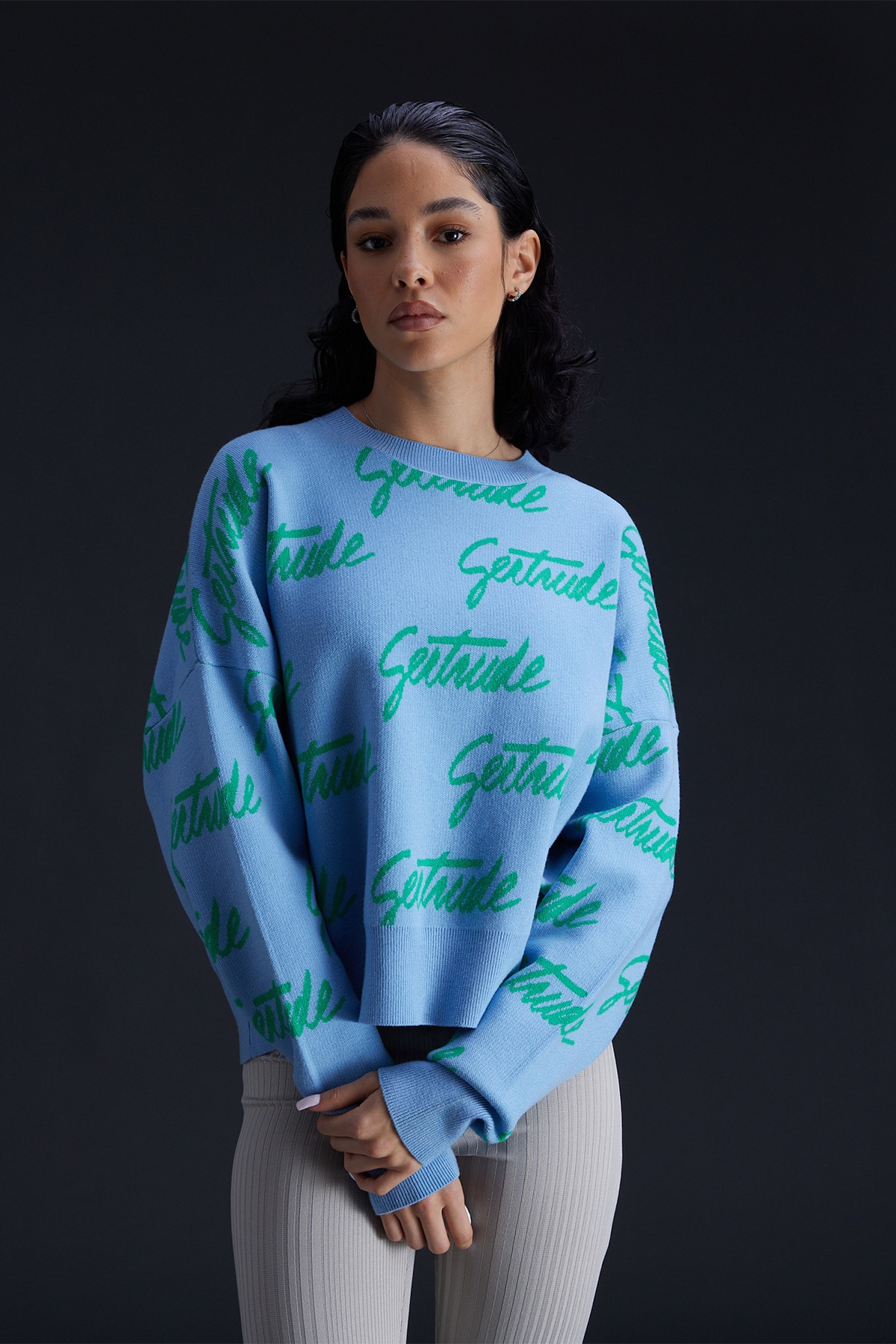 Knitted sweater with...
