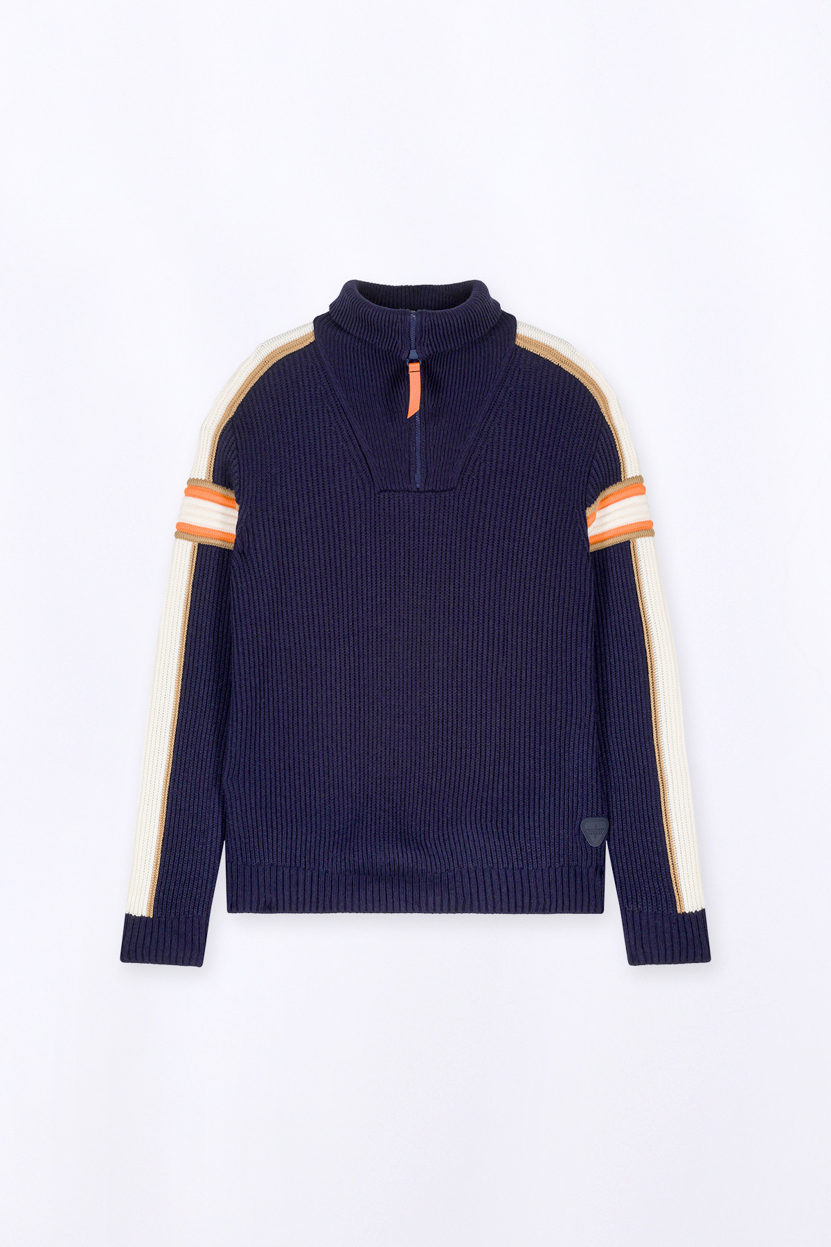 High-neck knit sweater with...
