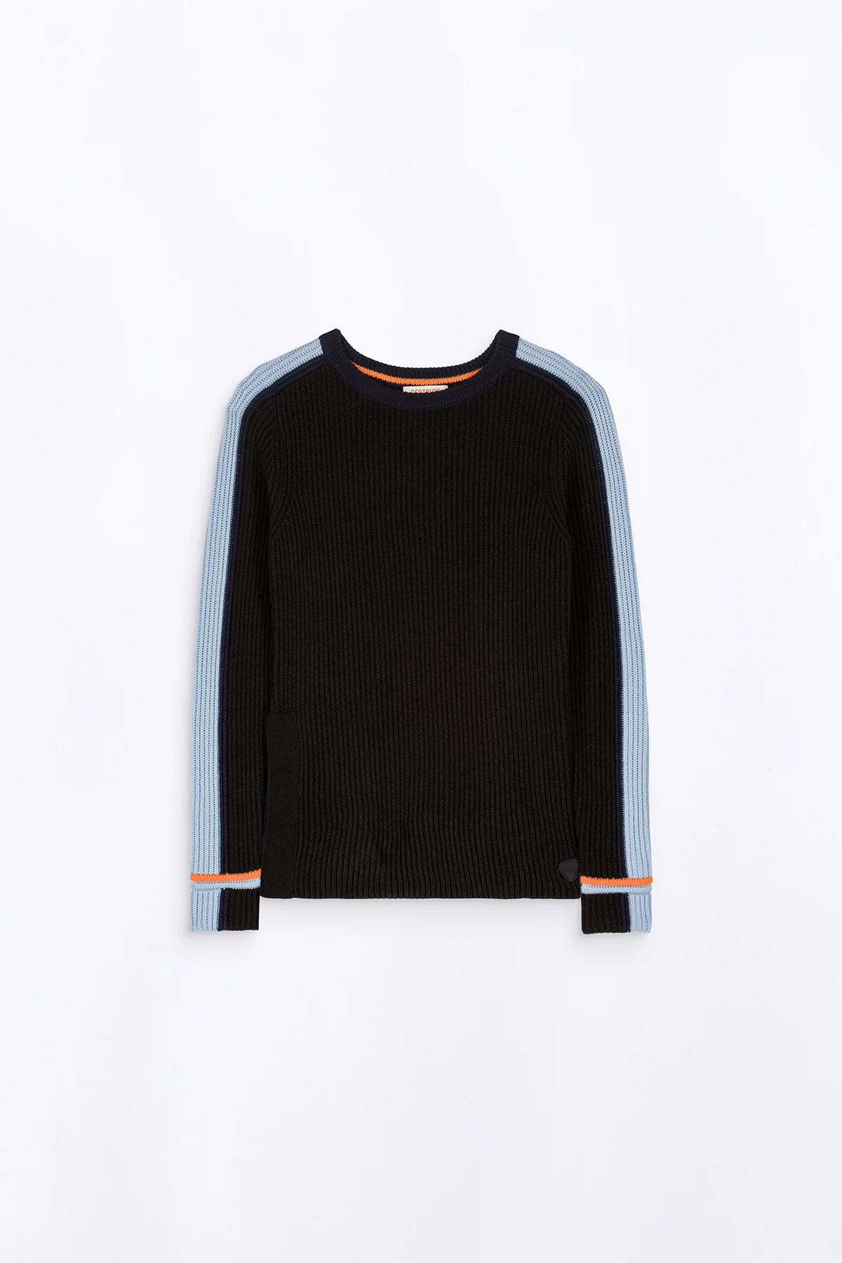 Long fitted beaded knit sweater Aglae Black