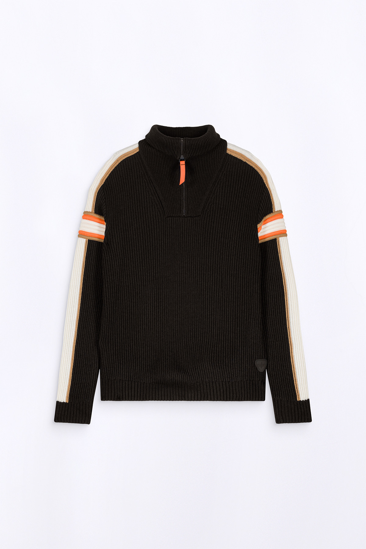 High-neck knit sweater with...