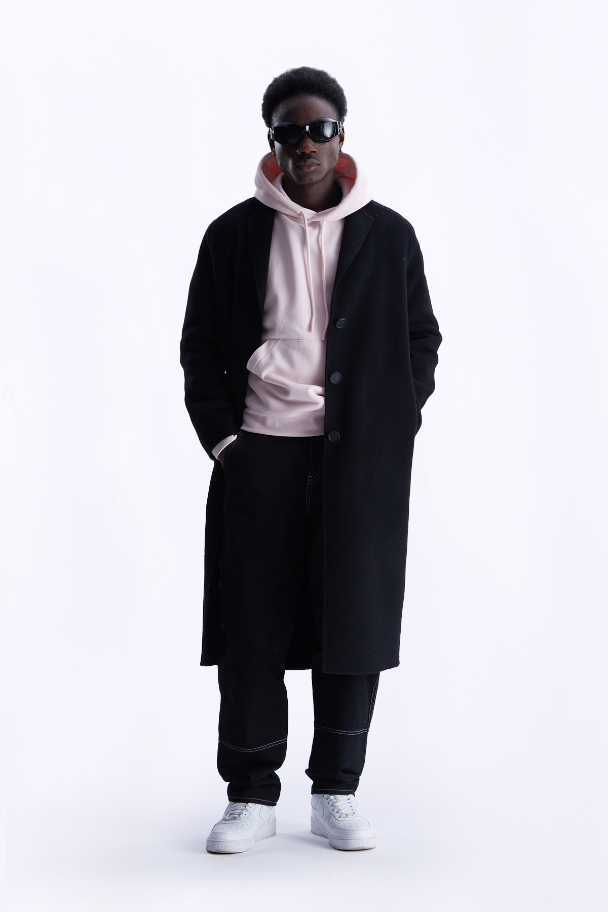 Oversized long wool-blend...