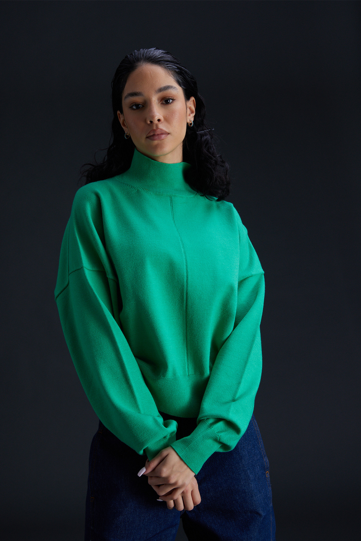Pull en maille court col...