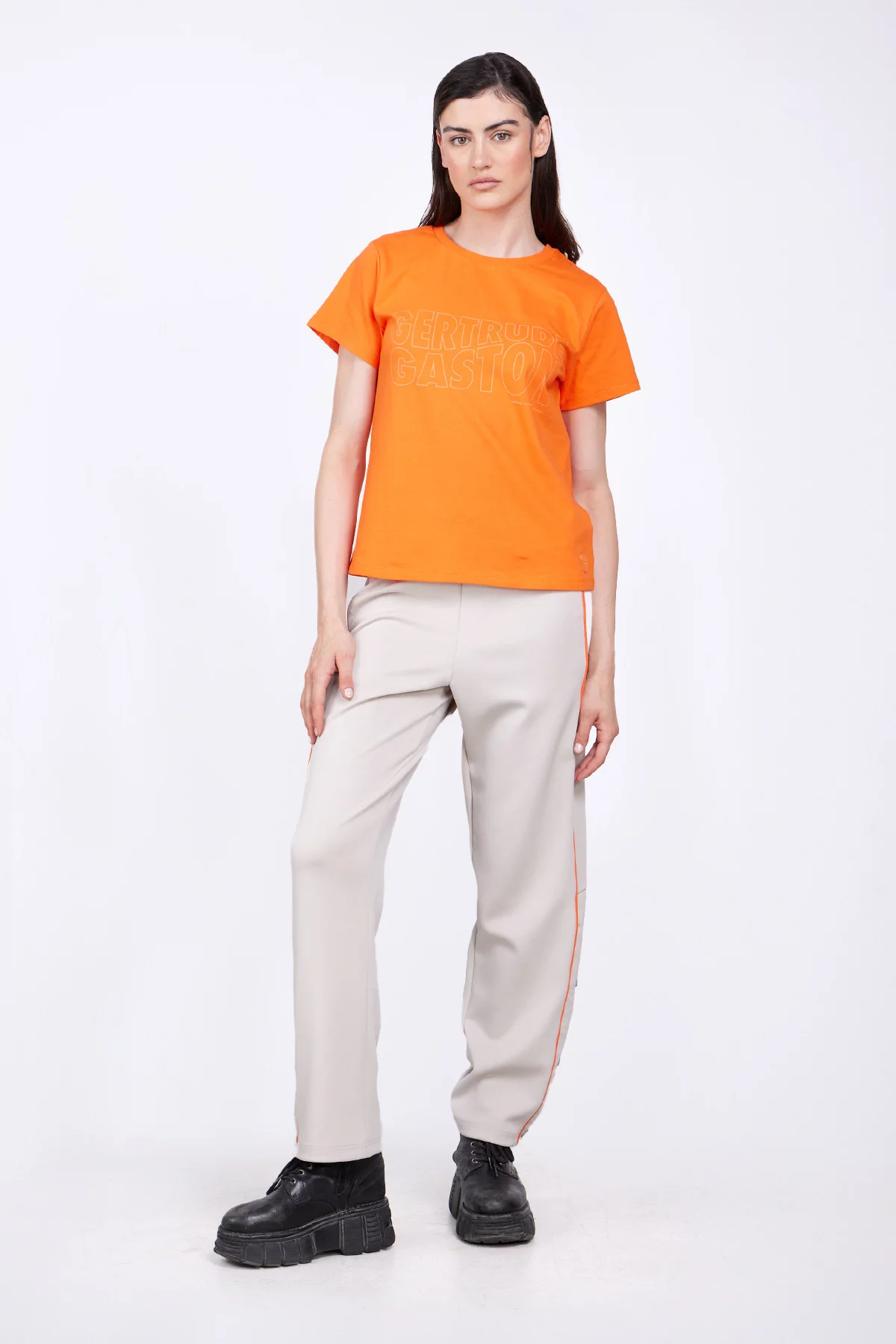 T-shirt uni en coton regular Lina Orange