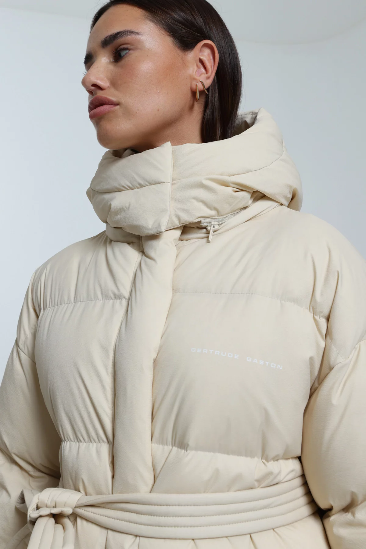 Manie Texture maxi puffy jacket Vanilla
