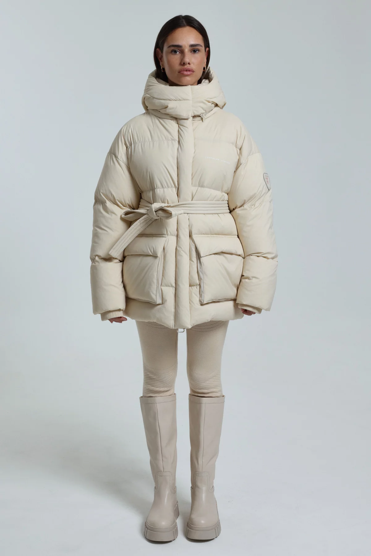 Manie Texture maxi puffy jacket Vanilla