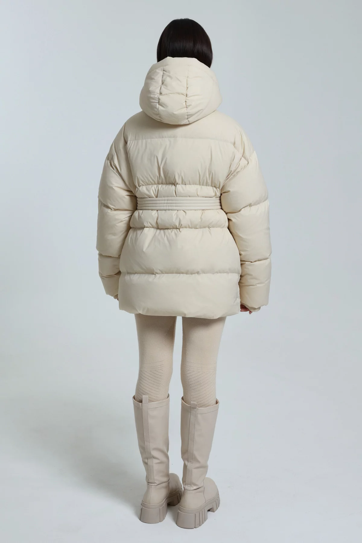 Manie Texture maxi puffy jacket Vanilla