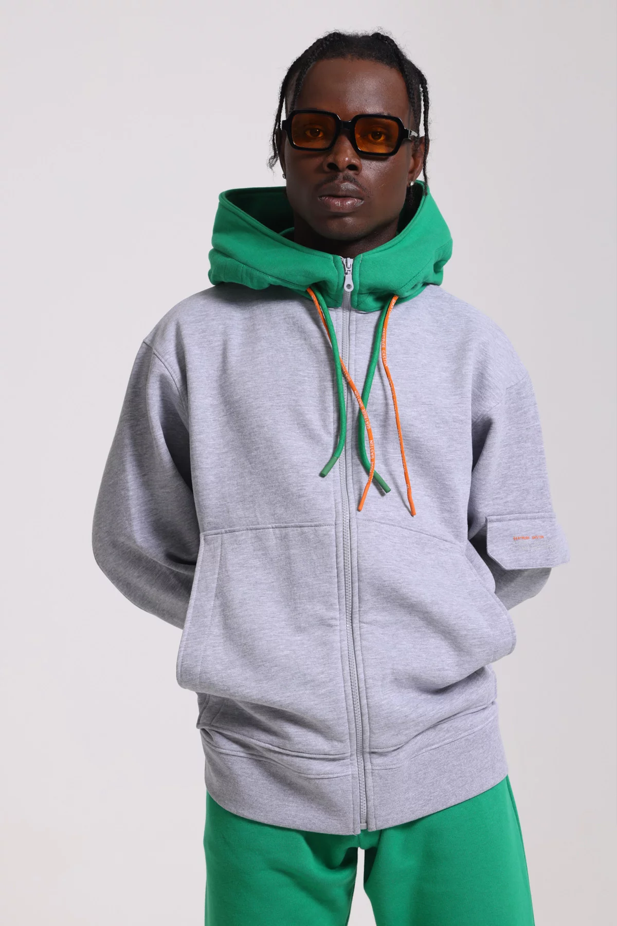 Bobby mix zipped sweatshirt Chiney Grey - Prairie