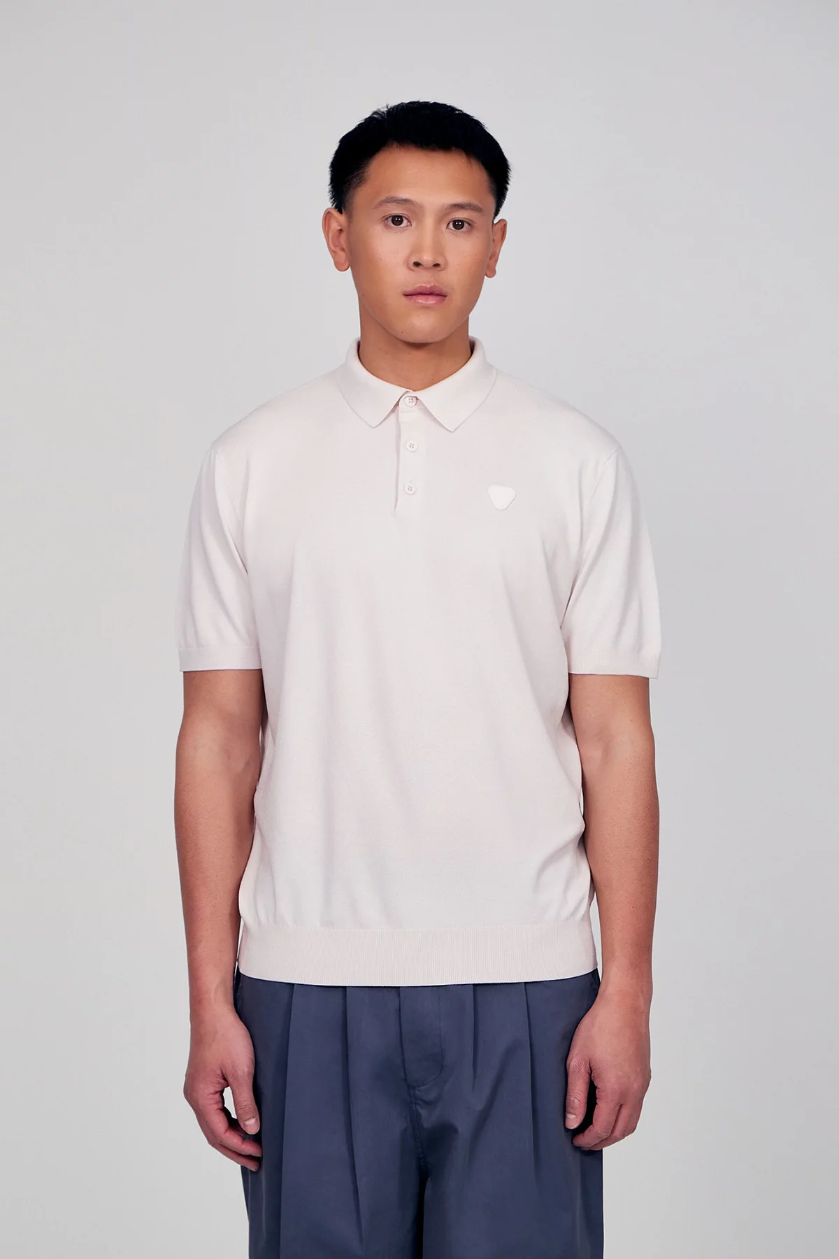 Jude short-sleeved lightweight knit polo shirt