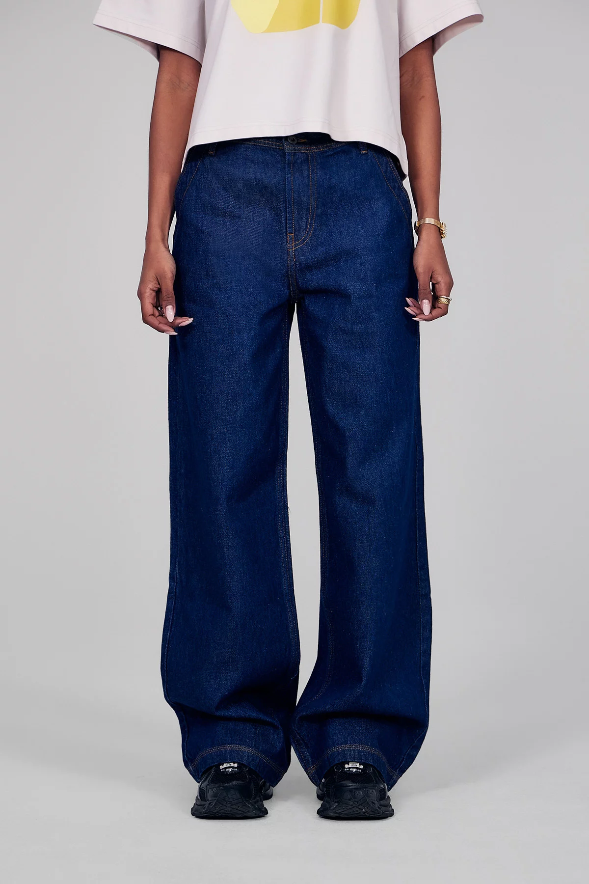 Vivienne high-waisted double wash jeans