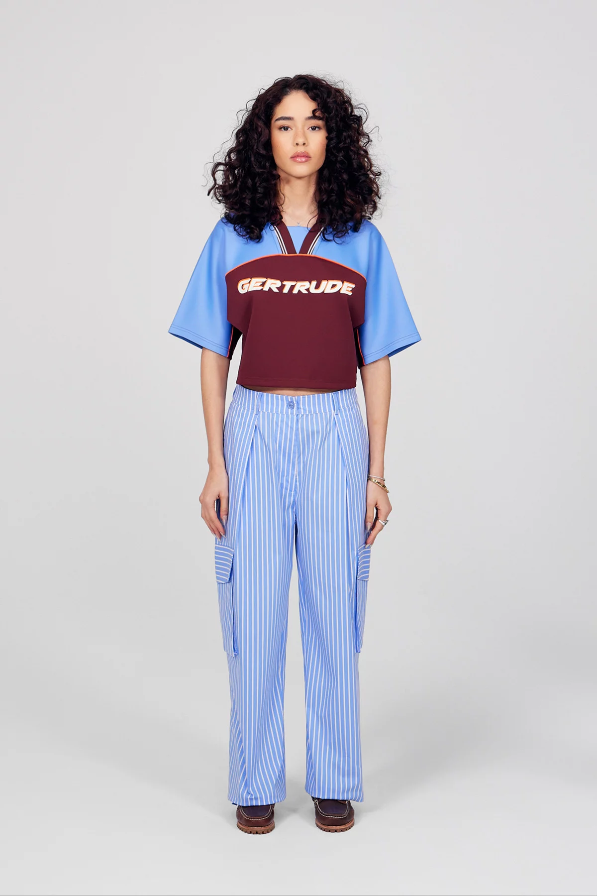 Cropped sports polo in acetate Zina