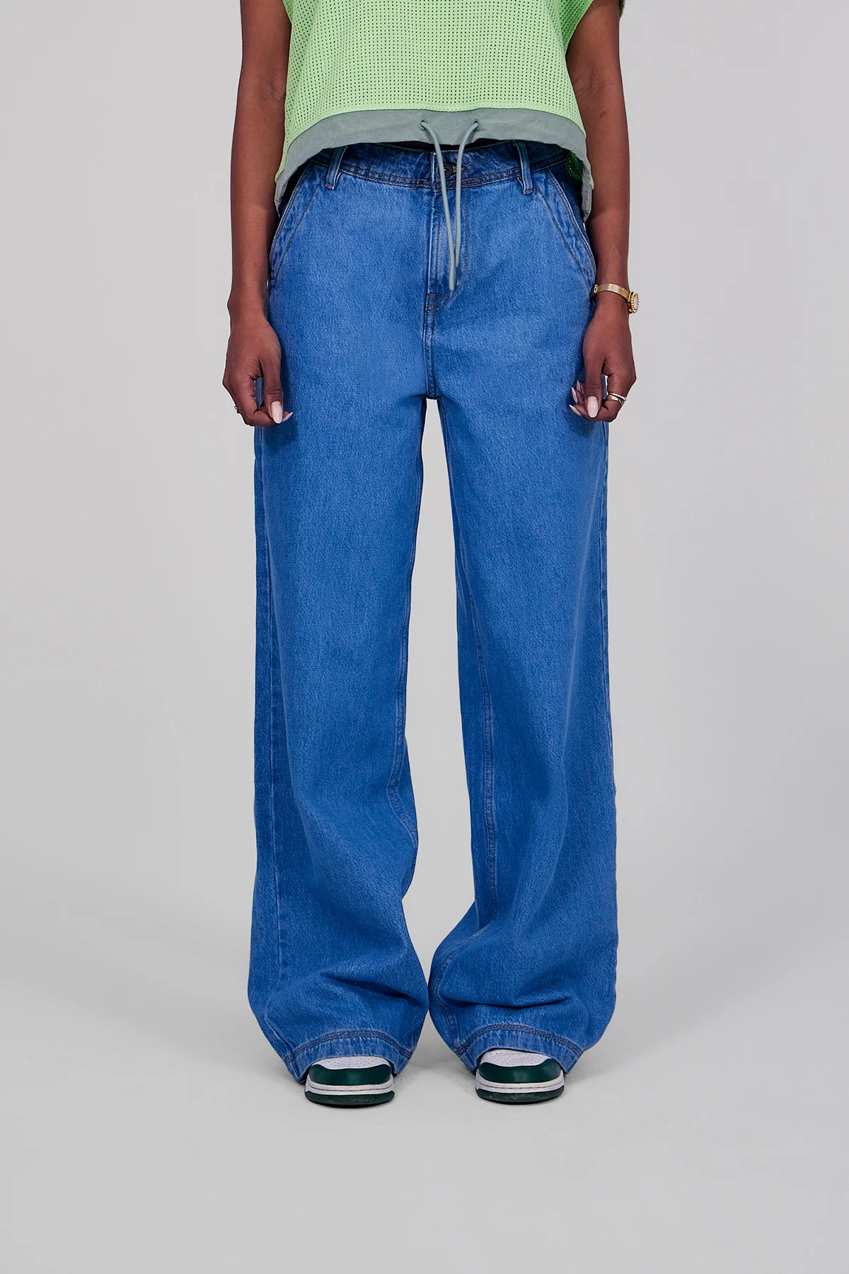 Vivienne high-waisted double wash jeans