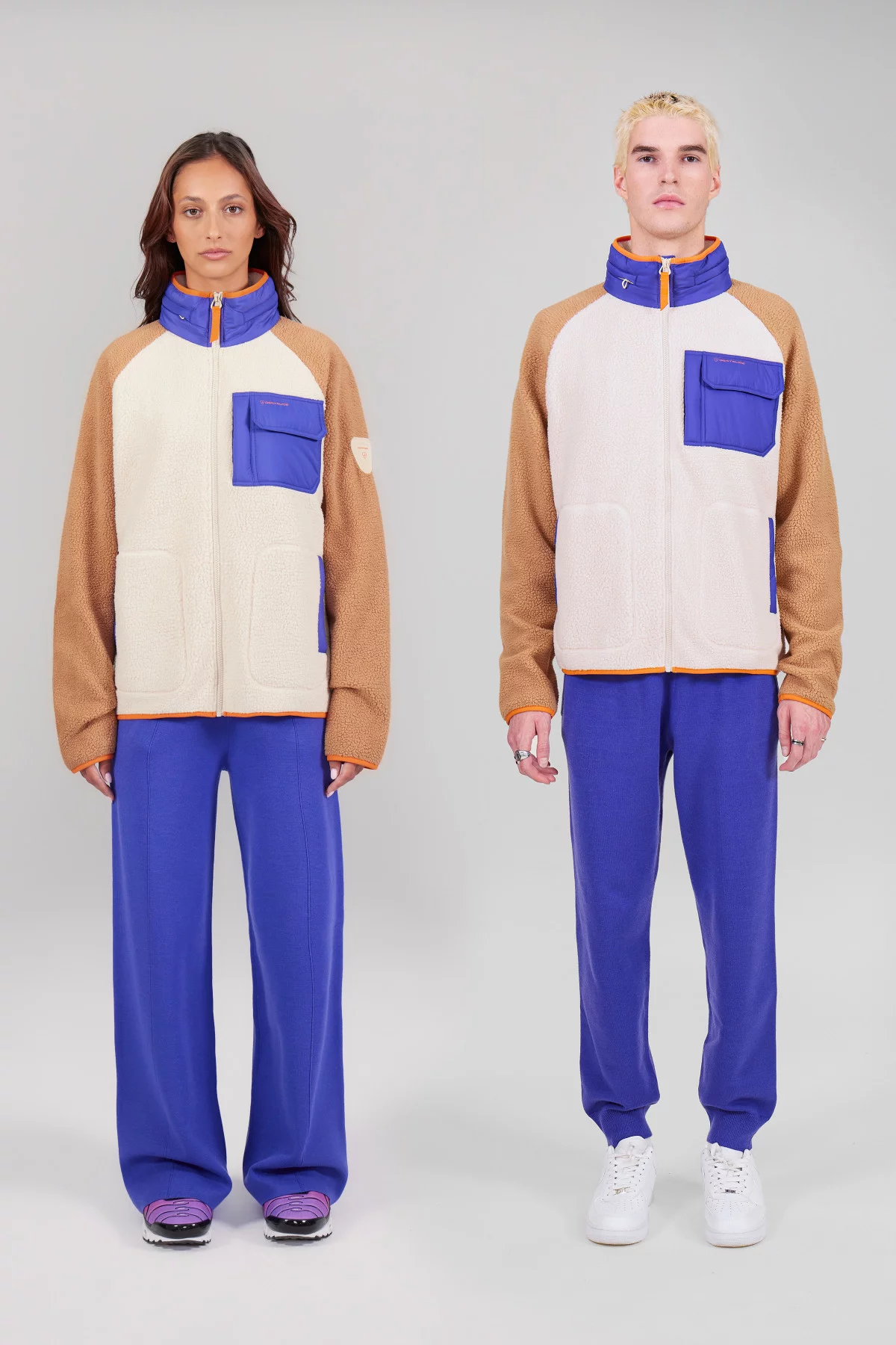 Veste en sherpas bicolore...