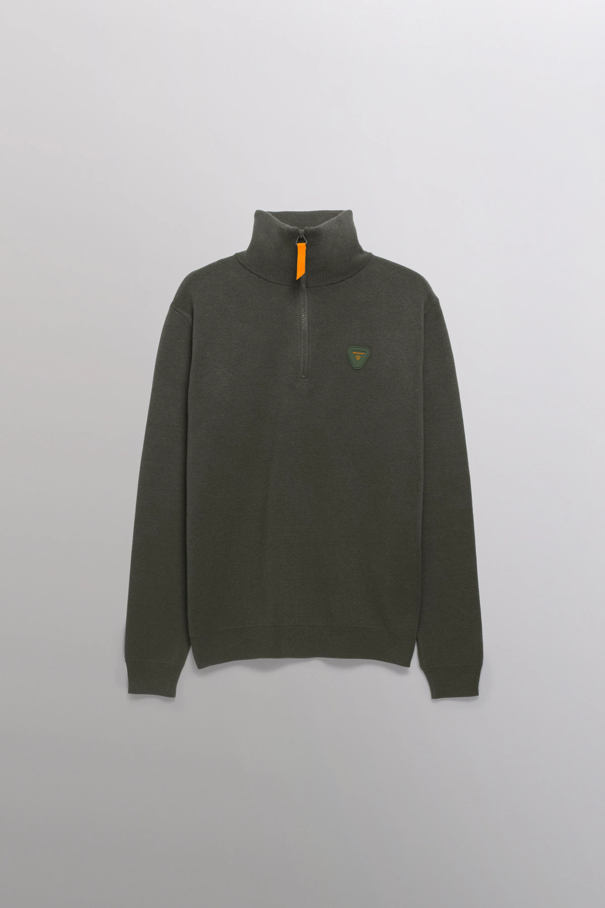 Lewis Patch zip-up high neck sweater