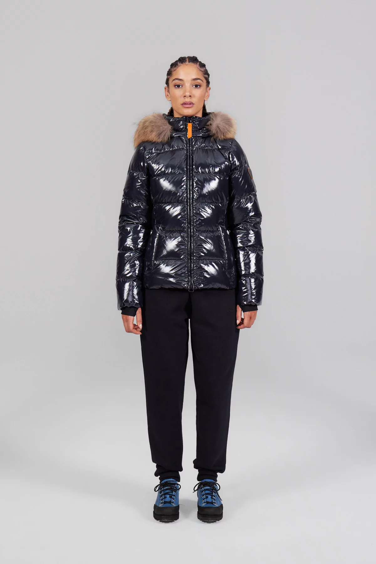 Olga Satin Down Jacket with...