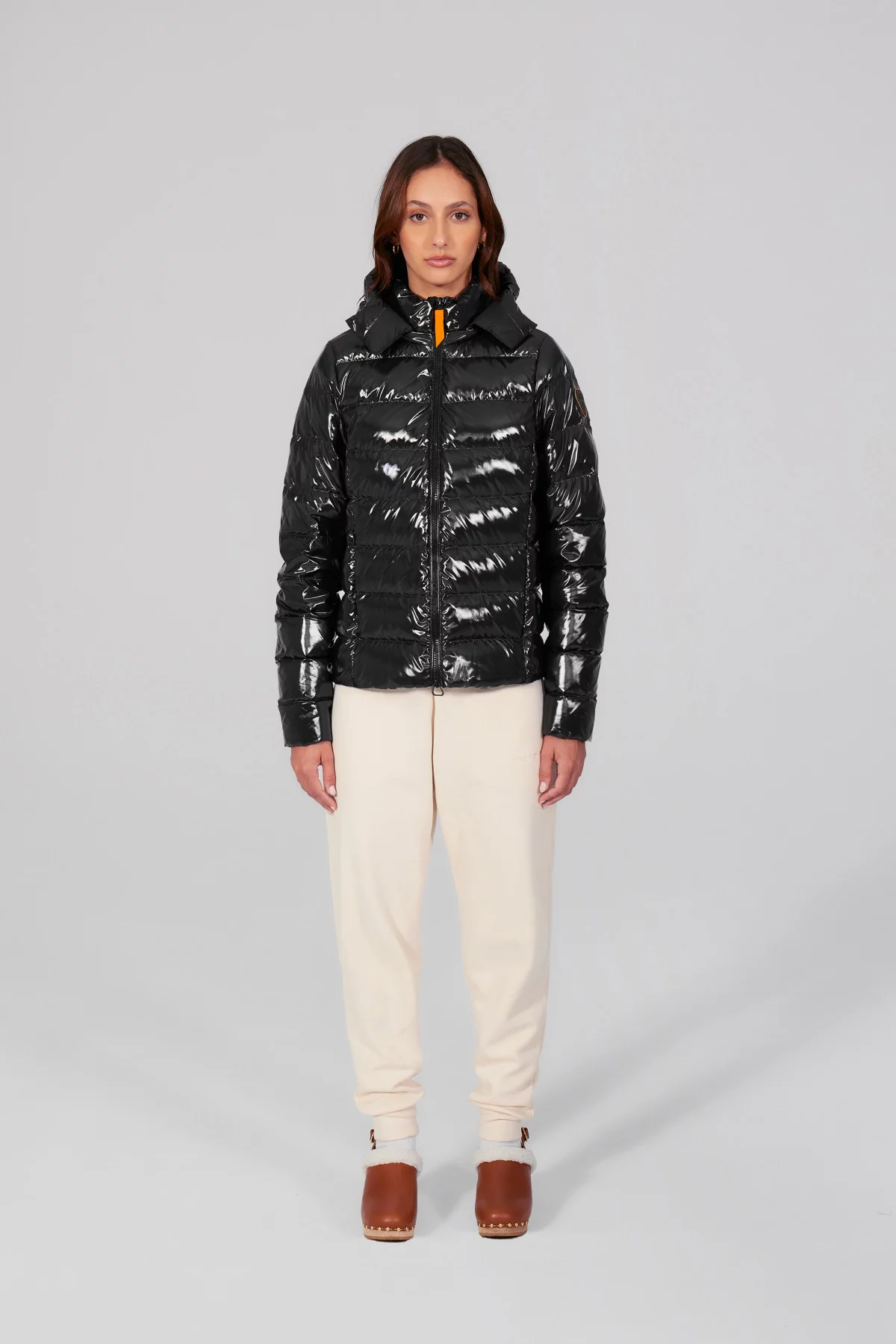 Lightweight down jacket in glossy nylon France Bright