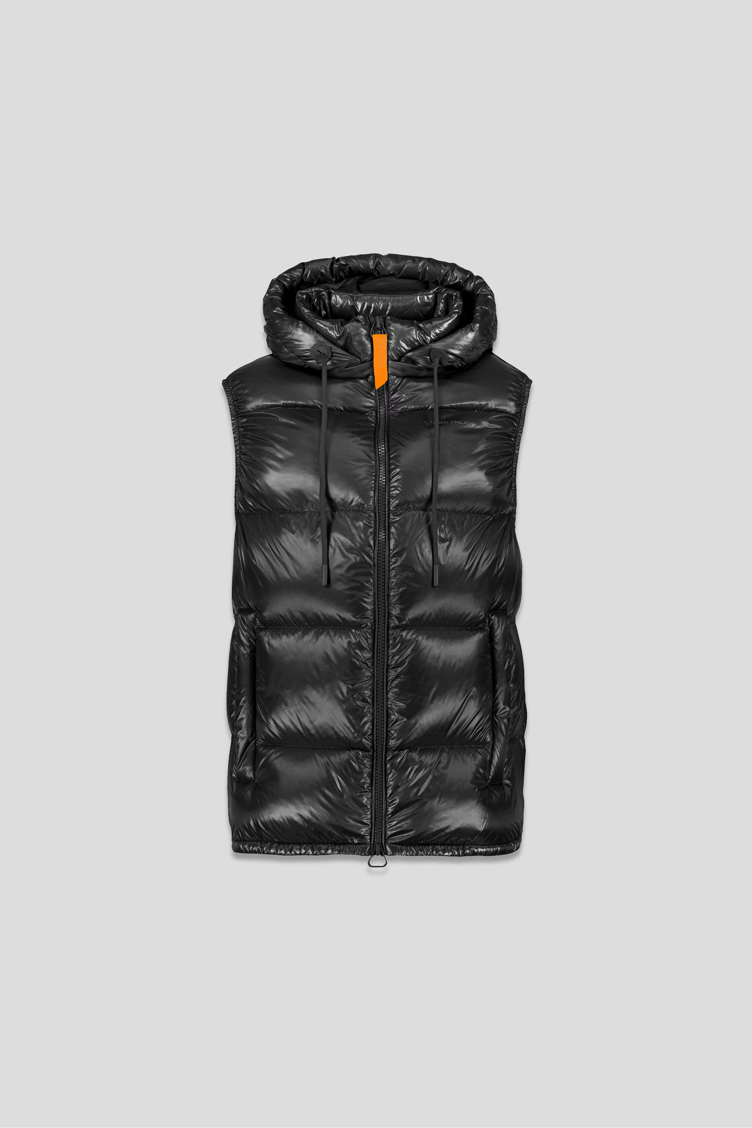 Sleeveless down jacket in shiny nylon Cesar