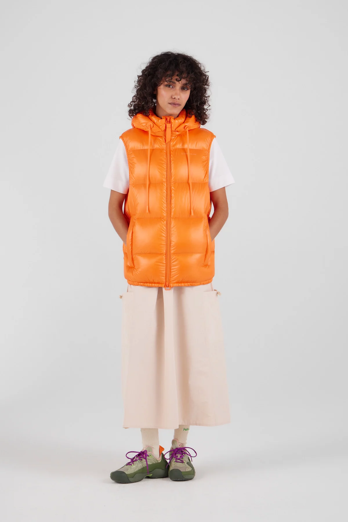 Doudoune sans manches en nylon brillant Cesar
