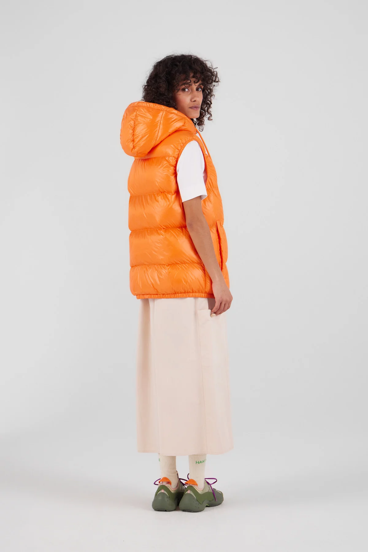 Doudoune sans manches en nylon brillant Cesar