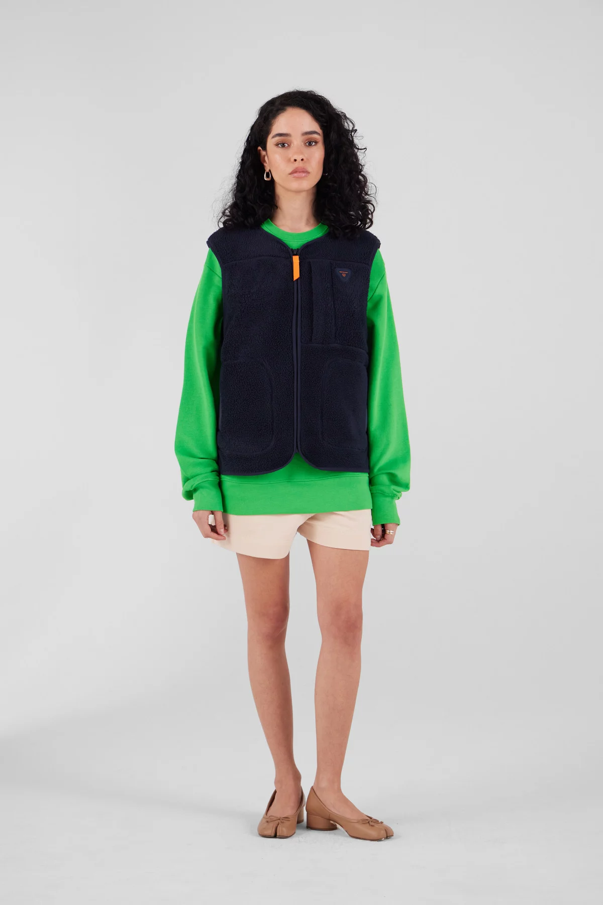 Unisex sleeveless jacket in sherpa Enzo