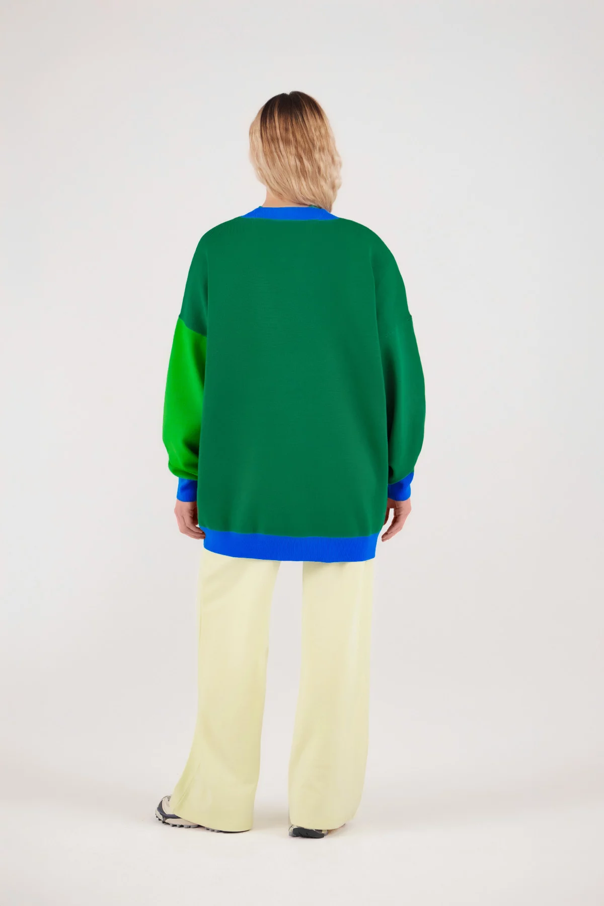 Cardigan ample en maille tricolore Irina