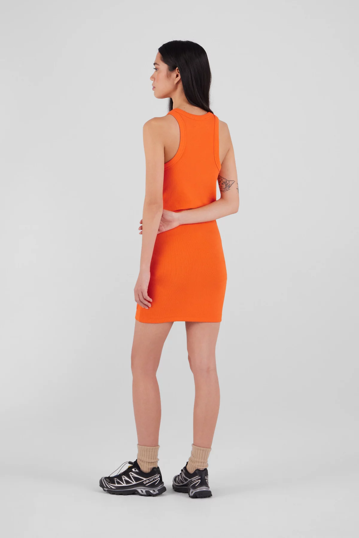 Sleeveless dress in ribbed jersey Tia