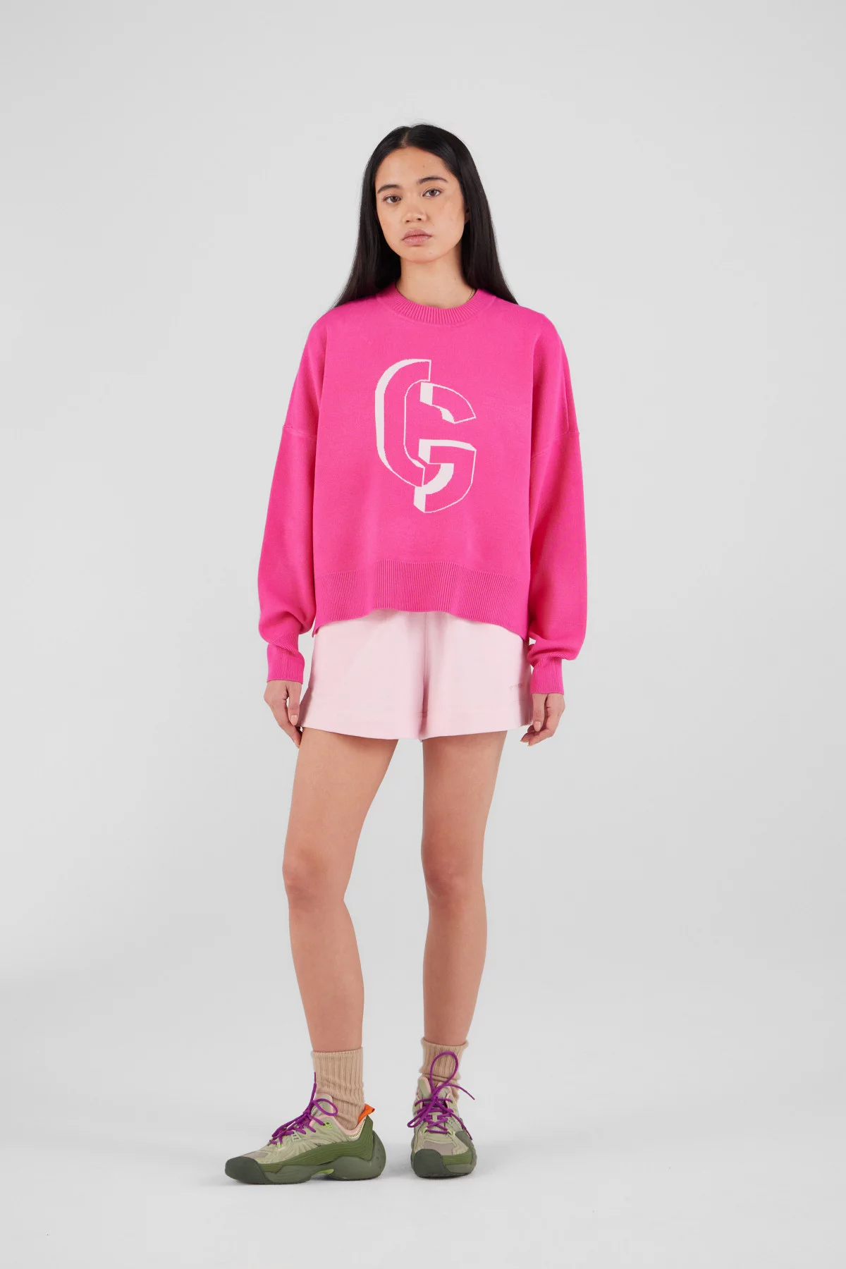 Jacquard knit round-neck sweater Natalia