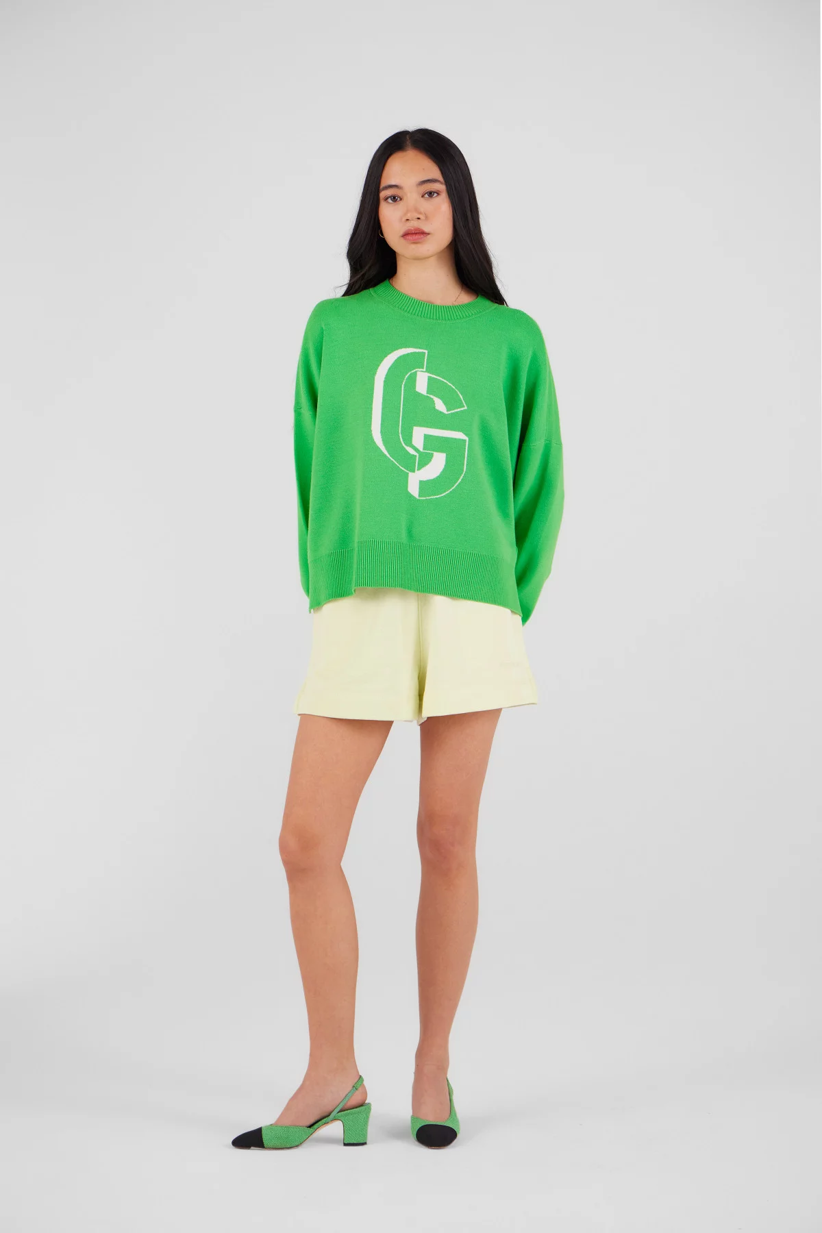 Jacquard knit round-neck sweater Natalia