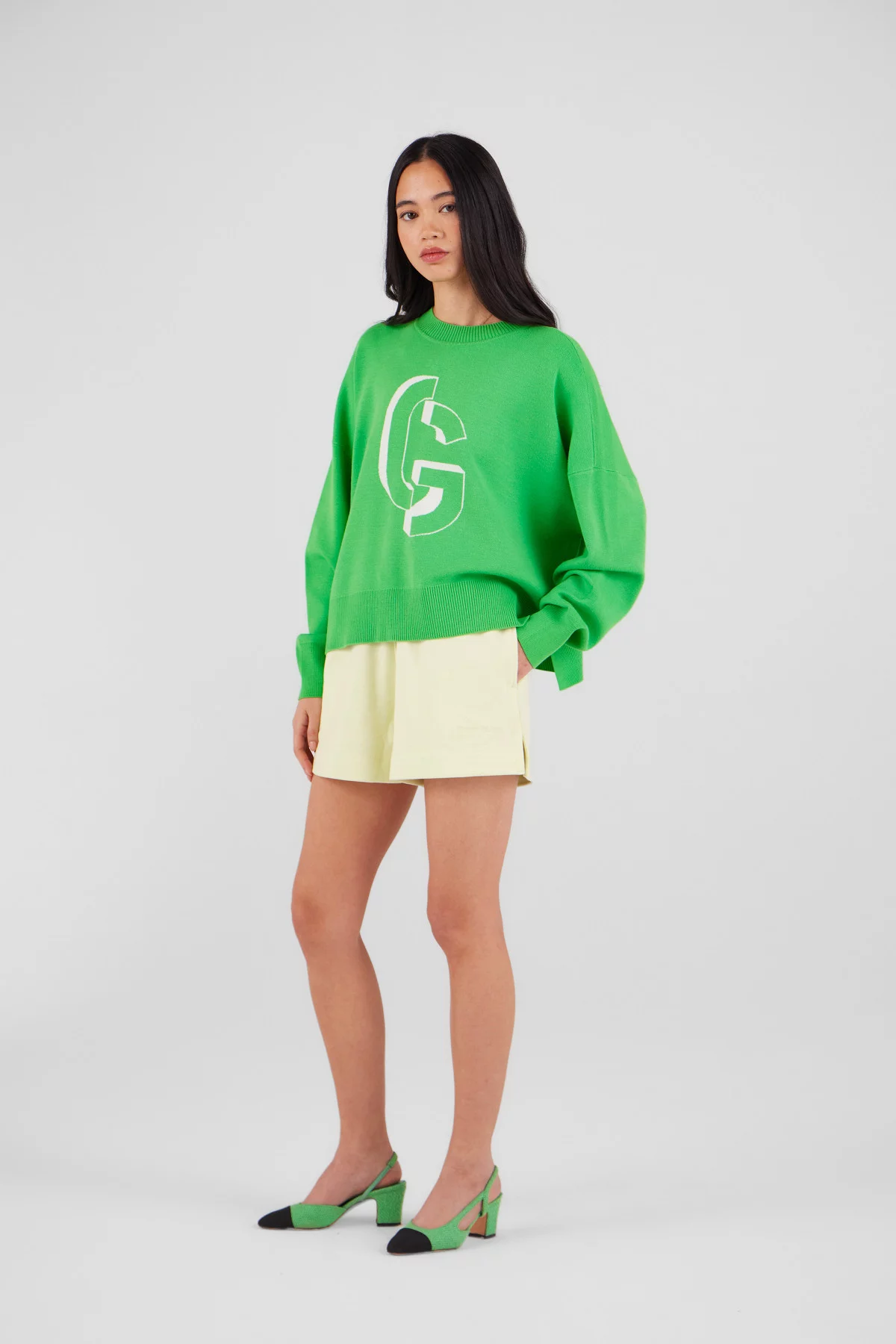 Jacquard knit round-neck sweater Natalia