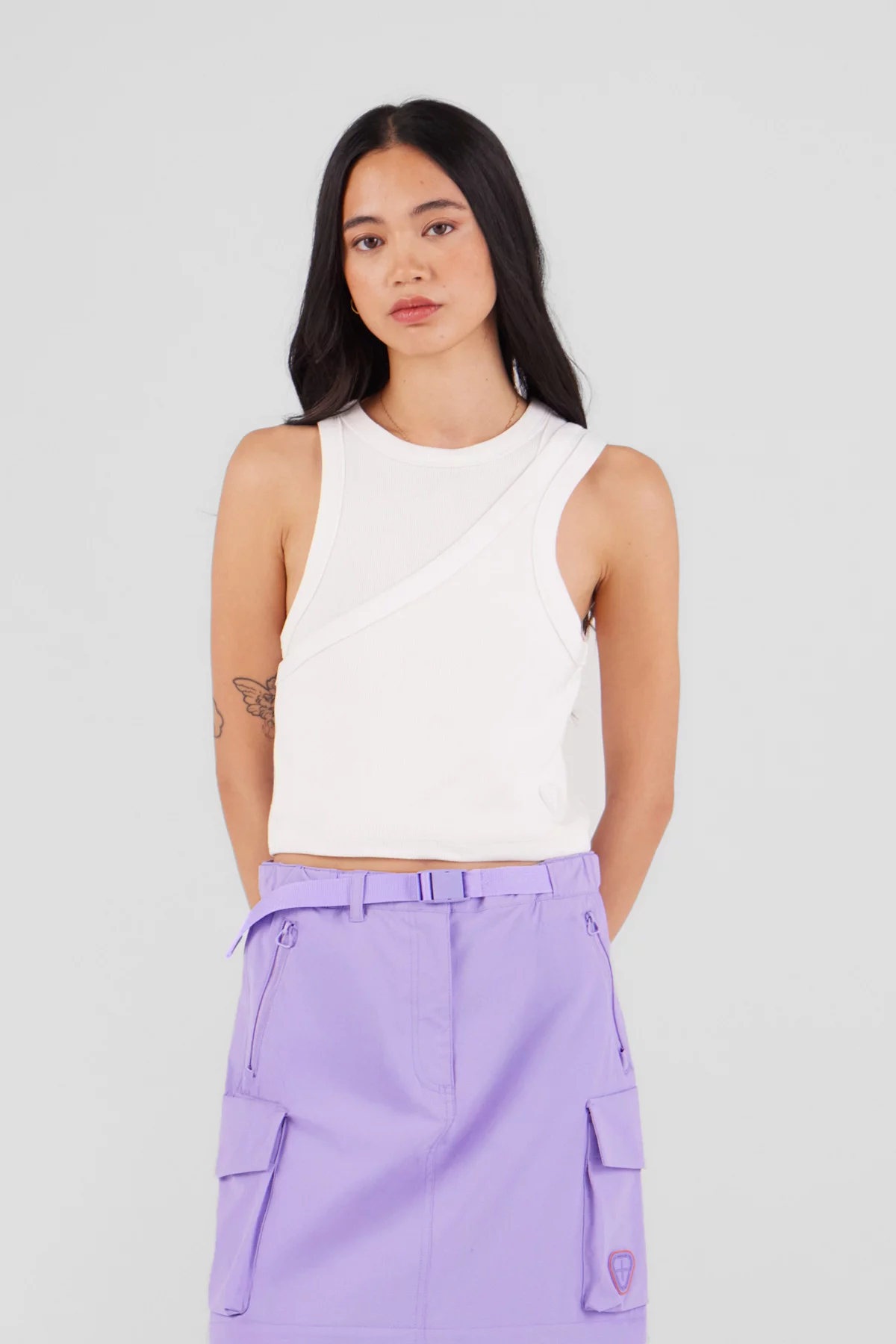 Assymetrical jersey tank top Deyna