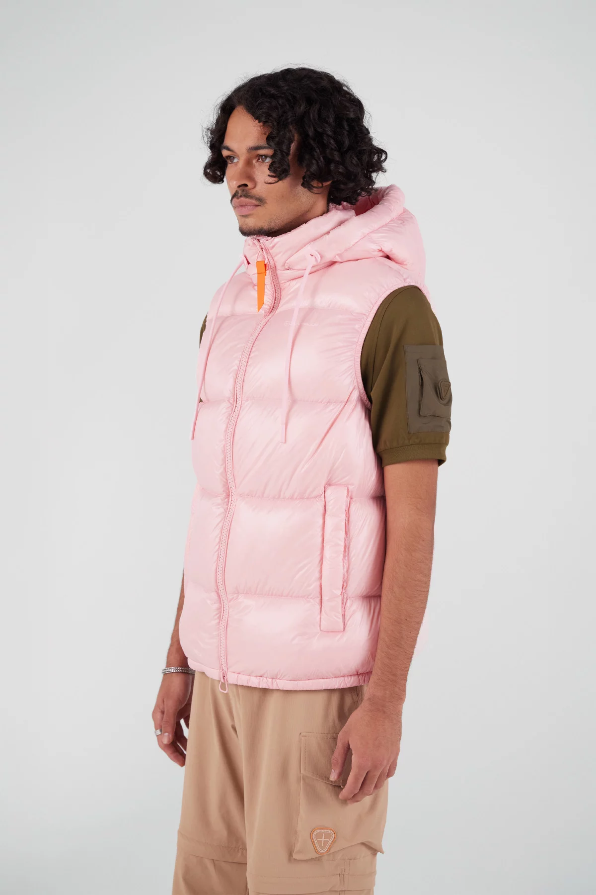 Doudoune sans manches en nylon brillant Cesar